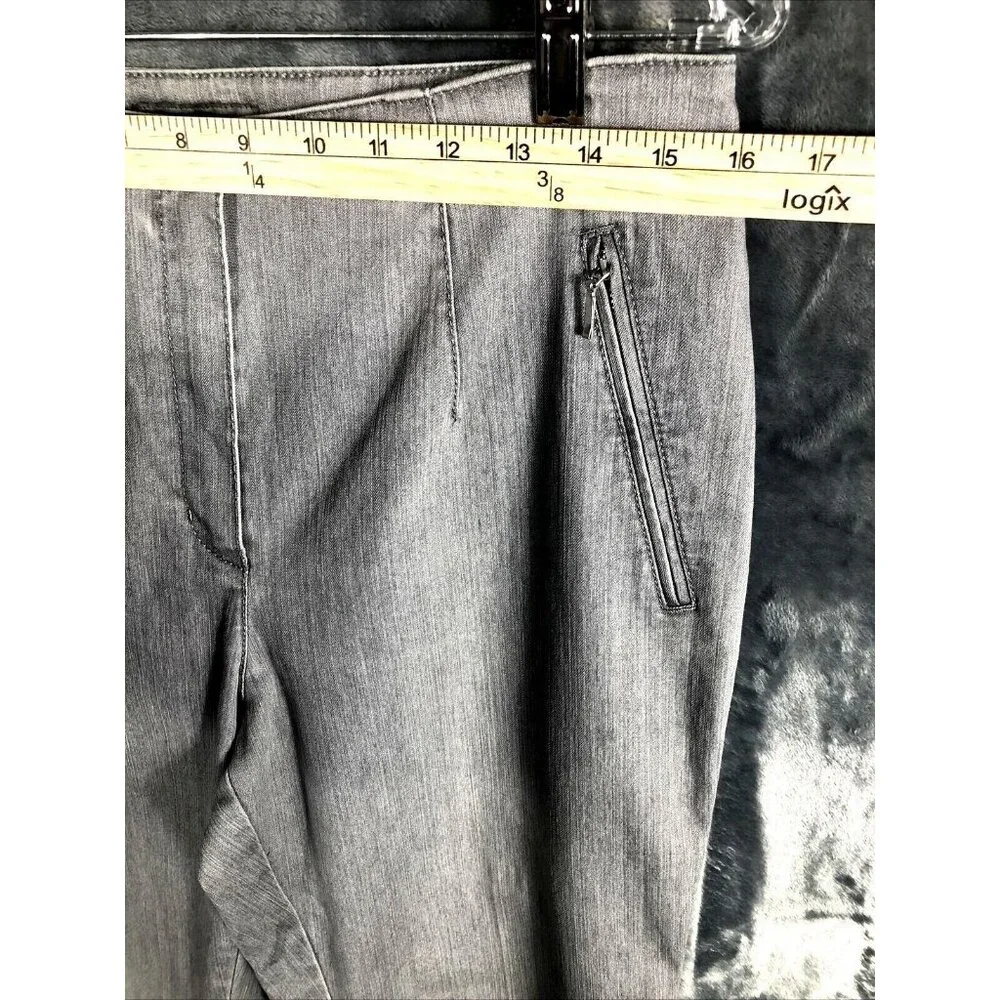 Jacky Vanilia Becky Woman's Gray Denim Trouser Pants Size 14 With Zip - Picture 6 of 16